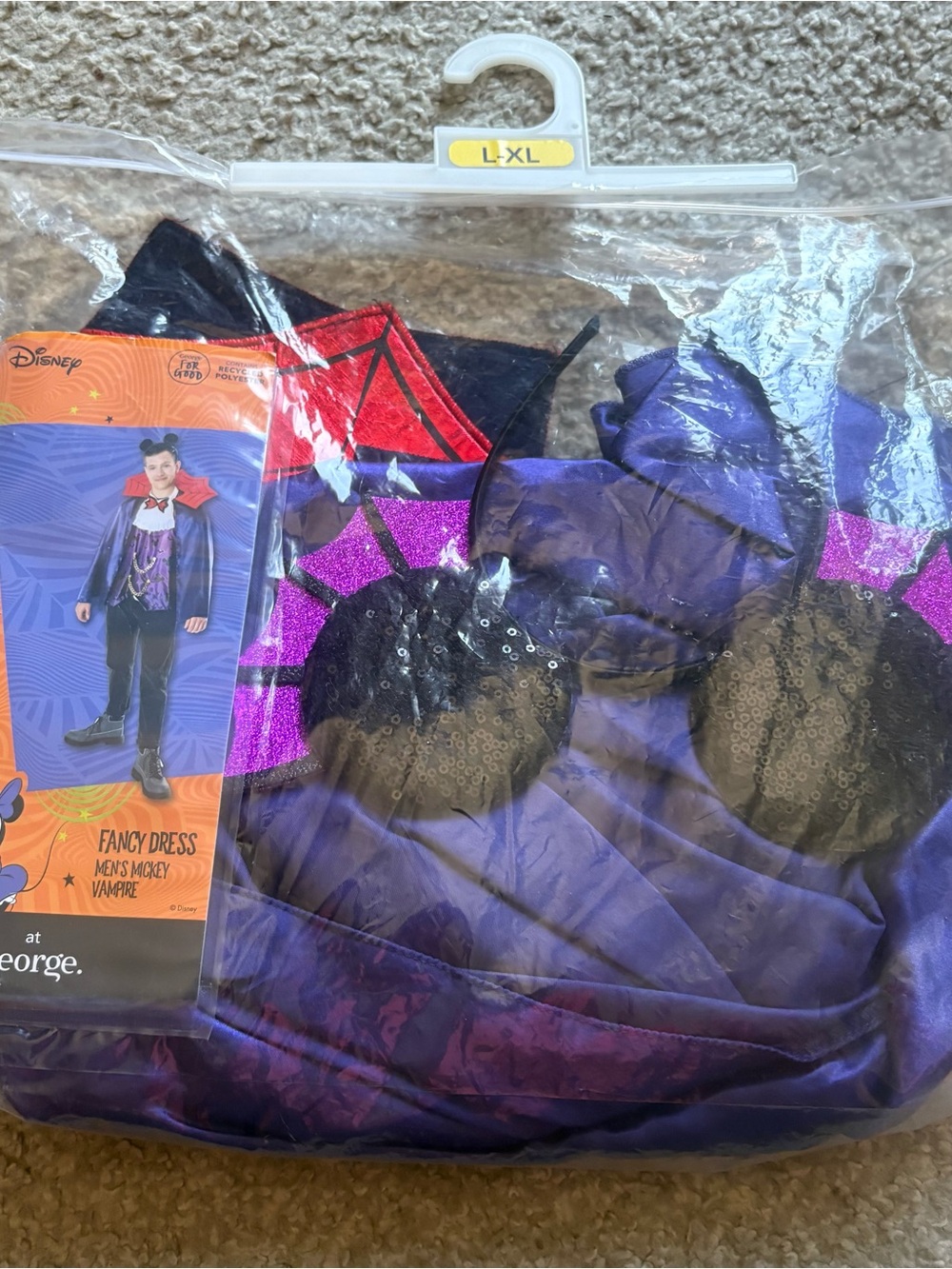 Disney Vampire Mickey Mouse Costume Jacket NEW Large XL Halloween Adult Men